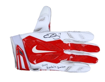 2014 Odell Beckham Jr Game Used and Signed Nike Gloves (Beckham LOA)